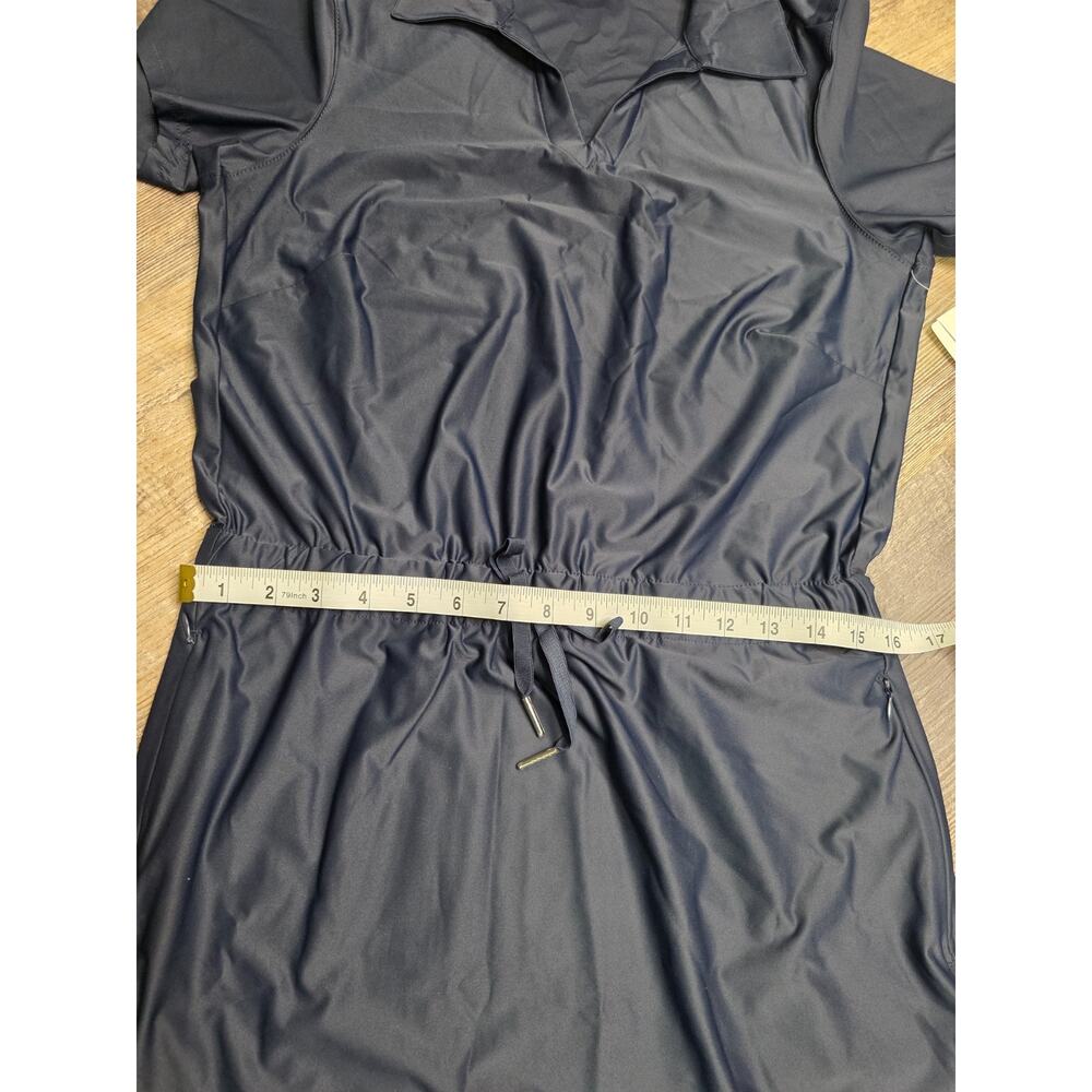 Spyder Size S Navy Blue Activewear Dress Collared Drawstring Pockets NWT - Picture 3 of 9